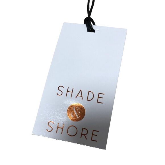 NEW Shade and Shore Bikini Top M 34C 34D 36B 36C 38B Blue Ribbed Padded Triangle - Picture 7 of 9